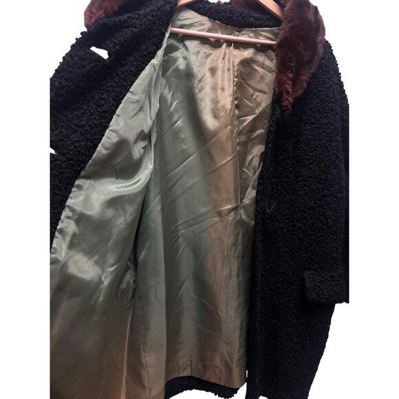 Unbranded Vintage 50's Persian Lambwool Teddy Overcoat with Fur Collar - Picture 6 of 8